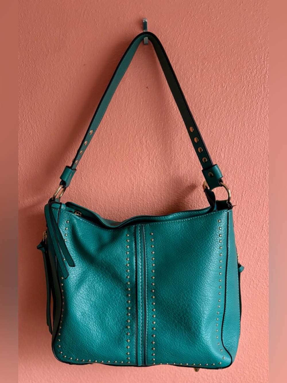 Montana West Teal Shoulder Bag with Stud Detailing-NWOT